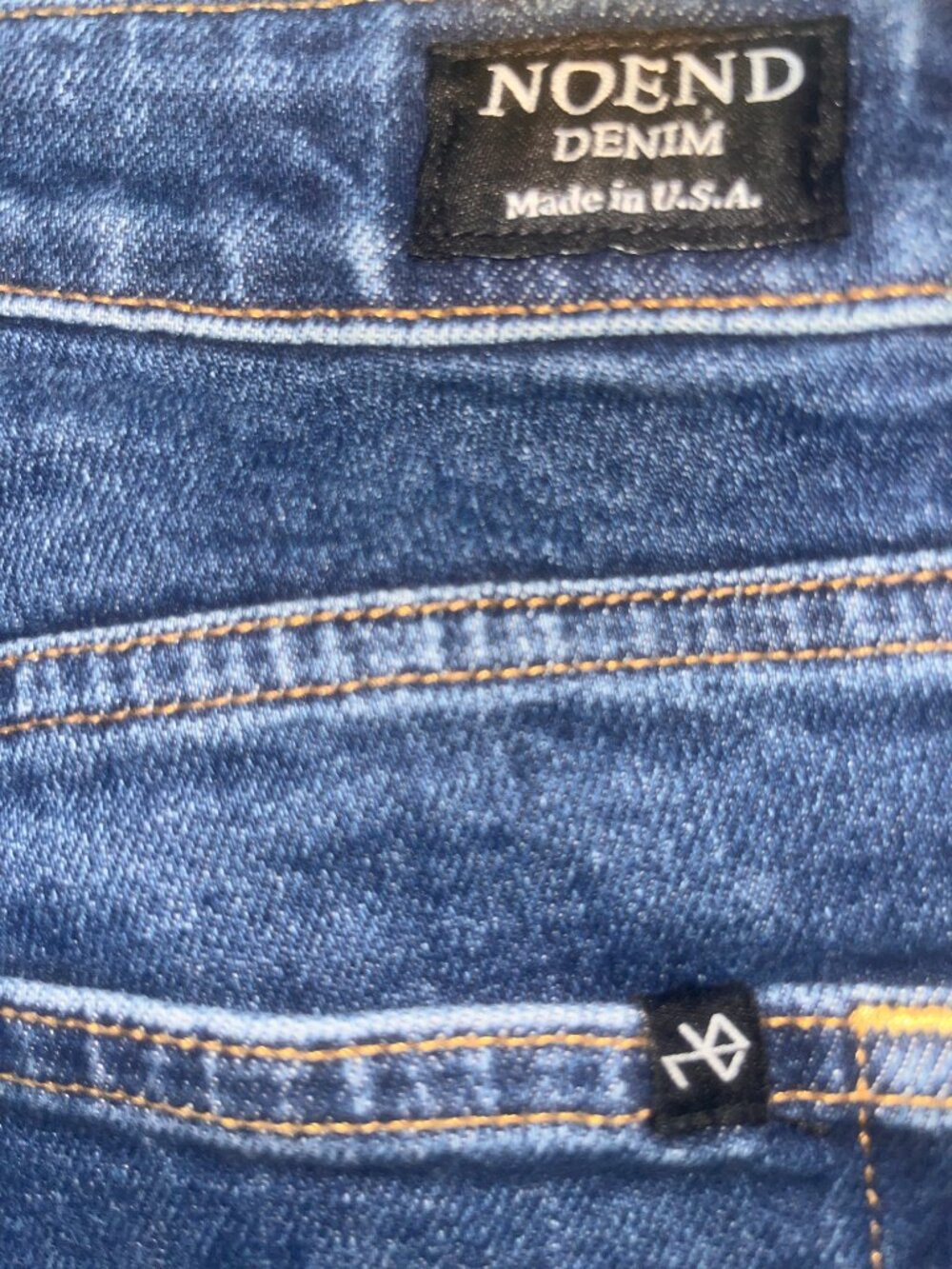 NOEND NO END Denim Farrah Mid Rise Kick Flare Raw Hem Cropped Jeans  -EUC - 28 - Picture 10 of 15